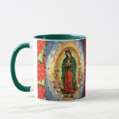 Unsere Lady von Guadalupe Rose geben Coffee Cup-Ta Tasse (Links)