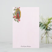 Unsere Lady von Guadalupe Roses Personalisiert Briefpapier (Stehend Vorderseite)