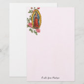 Unsere Lady von Guadalupe Roses Personalisiert Briefpapier (Vorne/Hinten)