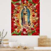 Unsere Lady von Guadalupe Rote Rosen Poster (Küche)