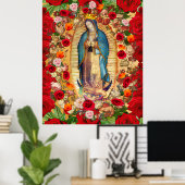 Unsere Lady von Guadalupe Rote Rosen Poster (Heimbüro)