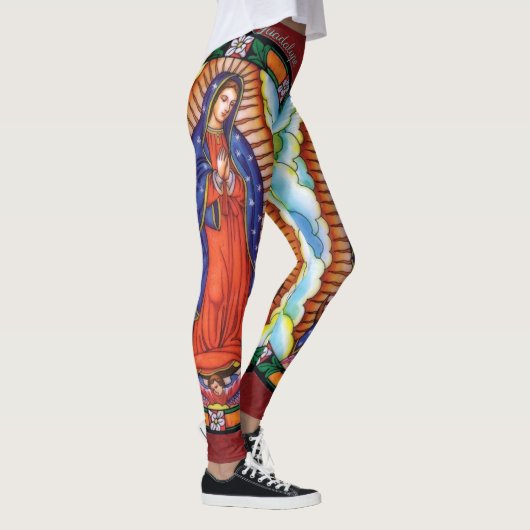 Unsere Lady von Guadalupe Schöne Frauen XS zu XL Leggings (Rechts)