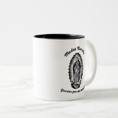 Unsere Lady von Guadalupe Tasse, Schwarz und Weiß Zweifarbige Tasse (VorderseiteRechts)