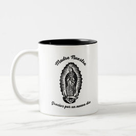 Unsere Lady von Guadalupe Tasse, Schwarz und Weiß Zweifarbige Tasse