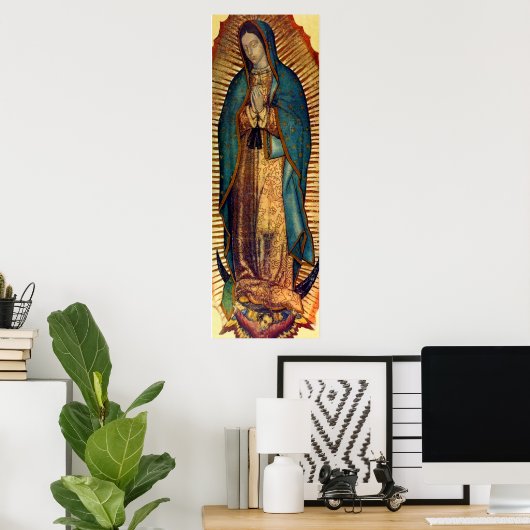 Unsere Lady von Guadalupe Tilma Image 12x36 Virgen Poster (Heimbüro)