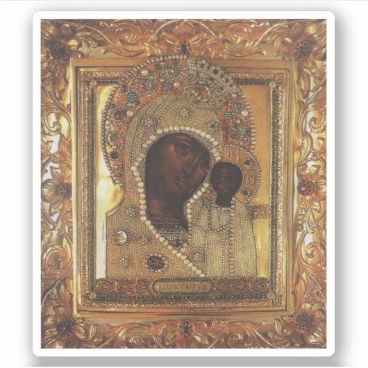 Unsere Lady von Kasan Aufkleber (Vorderseite)