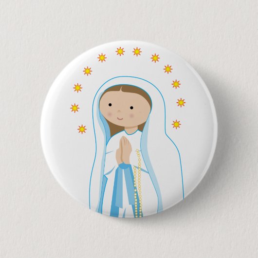 Unsere Lady von Lourdes Button (Vorderseite)