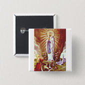 Unsere Lady von Lourdes Button (Vorne & Hinten)