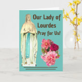 Unsere Lady von Lourdes Karte (Gelbe Blume)