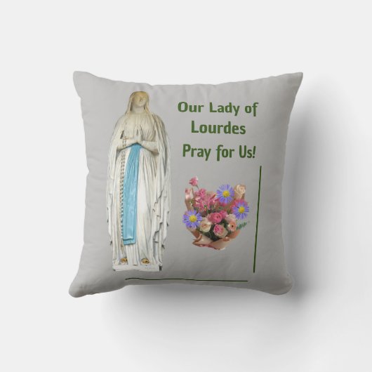 Unsere Lady von Lourdes Kissen (Rückseite)