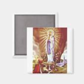 Unsere Lady von Lourdes Magnet (Vorderseite/Rückseite)