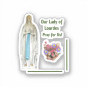 Unsere Lady von Lourdes, maßgeschneidert, Vinyl St Aufkleber (Vorderseite)