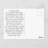 Unsere Lady von Lourdes Postkarte (Rückseite)