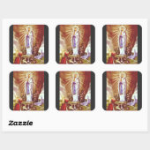 Unsere Lady von Lourdes Quadratischer Aufkleber (Blatt)