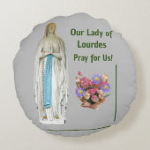 Unsere Lady von Lourdes Rundes Kissen (Rückseite)