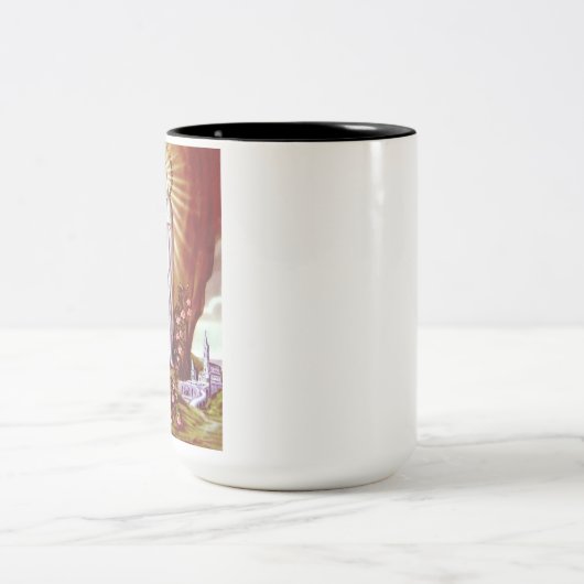 Unsere Lady von Lourdes Zweifarbige Tasse (Mittel)