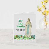 Unsere Lafy of LourdesFalted Grußkarte Karte (Gelbe Blume)