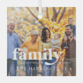 Unsere Liebe | Angebot für Familienname und Foto Ornament Aus Glas (Vorderseite)