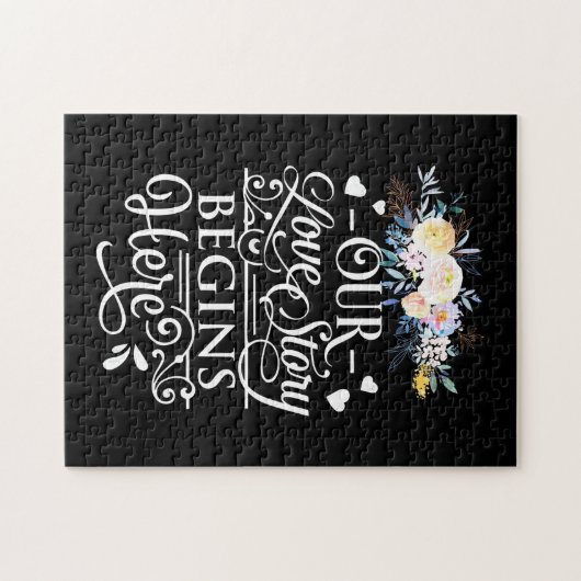 Unsere Liebe beginnt hier Puzzle (Horizontal)