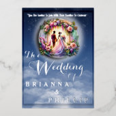 Unsere Liebe erreicht die Mondhochzeit Folieneinladung (Vorderseite)