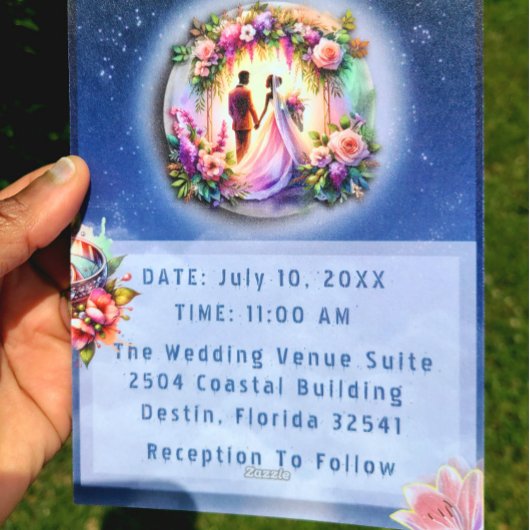 Unsere Liebe erreicht die Mondhochzeit Folieneinladung