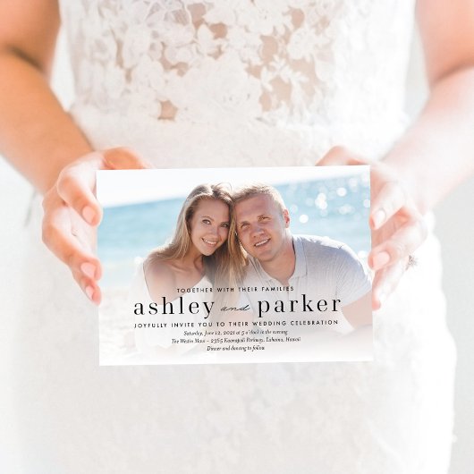 Unsere Liebe Foto Hochzeitseinladung Dankeskarte