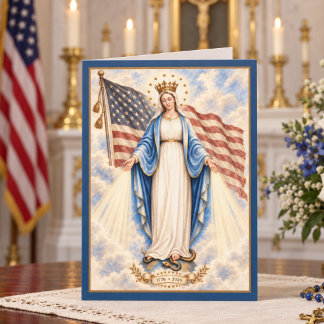 Unsere Liebe Frau der Gnade Patriotische katholisc Feiertagskarte