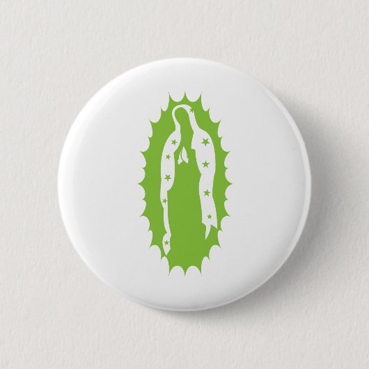 Unsere Liebe Frau Guadalupe Moderne hellgrüne Button (Vorderseite)