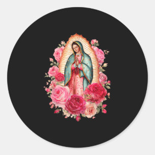 Unsere Liebe Frau Virgen De Guadalupe Heilige Jung Runder Aufkleber