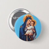 Unsere Liebe Frau vom Karmel Devotionalkunst Button (Vorne & Hinten)