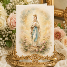 Unsere Liebe Frau vom Rosenkranz Aquarell Katholis