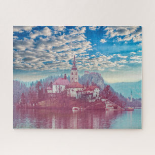 Unsere Liebe Frau vom See Lake Bled Slowenien 16x2 Puzzle