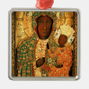 Unsere Liebe Frau von Czestochowa Schwarze Madonna Ornament Aus Metall