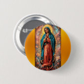 Unsere Liebe Frau von Guadalupe Button (Vorne & Hinten)