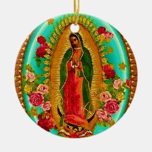 Unsere Liebe Frau von Guadalupe Mexikanische Heili Keramik Ornament