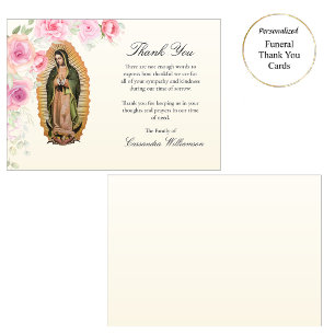 Unsere Liebe Frau von Guadalupe rosa Rosen katholi Dankeskarte