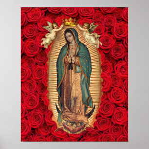 Unsere Liebe Frau von Guadalupe Tilma Crown Angels Poster