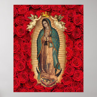 Unsere Liebe Frau von Guadalupe Tilma Crown Angels Poster