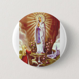 Unsere Liebe Frau von Lourdes Button