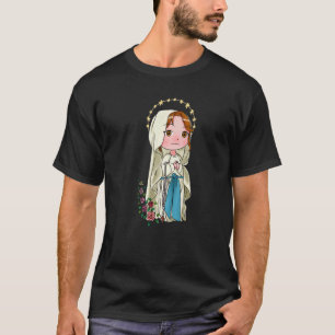 Unsere Liebe Frau von Lourdes Rosenkranz Maria Nie T-Shirt