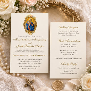 Unsere Liebe Frau von Pompei Katholische Hochzeit Einladung