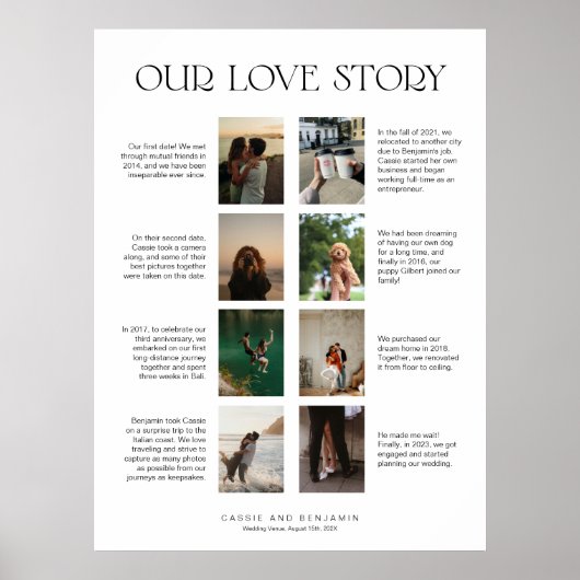 Unsere Liebe Geschichte Hochzeitsschild Vorlage mi Poster (Vorne)