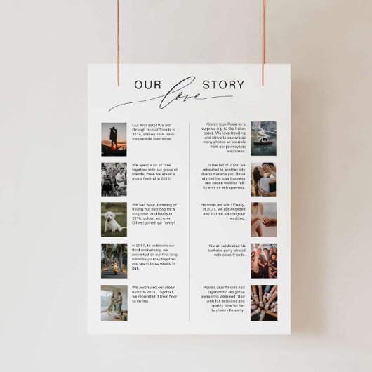 Unsere Liebe Geschichte Hochzeitszeichen mit Fotos Poster