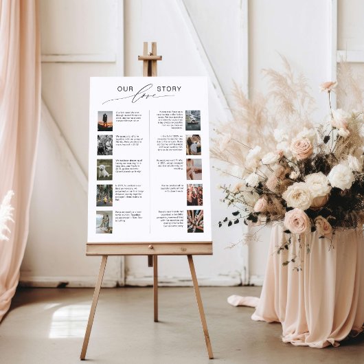 Unsere Liebe Geschichte Hochzeitszeichen mit Fotos Poster