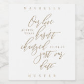 Unsere Liebe hat sich nicht nur an unserer Datumsk Weinetikett (Einzelnes Label)