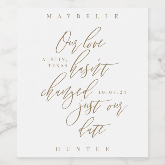 Unsere Liebe hat sich nicht nur an unserer Datumsk Weinetikett (Einzelnes Label)