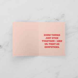 Unsere Liebe ist Chopstick - Niedlicher Feinschmec Karte