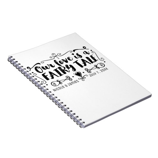 UNSERE LIEBE IST EIN FAIRE TALE Custom Wedding Gäs Notizblock (Rechte Seite)