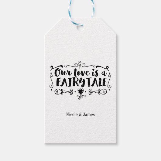 UNSERE LIEBE IST EIN FAIRE TALE Custom Wedding Gef Geschenkanhänger (Vorderseite)