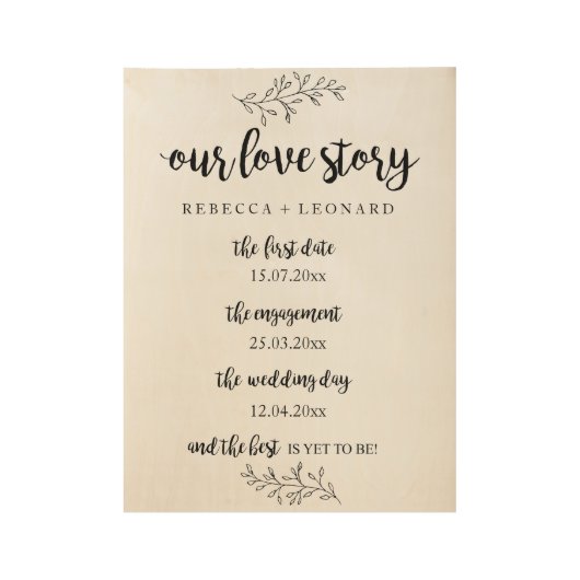 Unsere Liebe ist ein Zeichen für rustikales Holzpl Holzposter (Vorderseite)